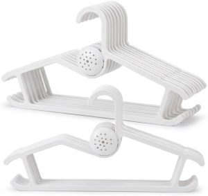 20 Pack Aromatherapy Plastic Hangers, Non-Slip Space-Saving Coat Hangers with Removable Scent Box, White