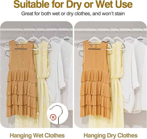 50Pcs Ultra-Slim Plastic Hangers 16.5in, 360° Swivel Non-Slip Heavy Duty Closet Hangers, White & Dark Gray
