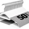 50Pcs Ultra-Slim Plastic Hangers 16.5in, 360° Swivel Non-Slip Heavy Duty Closet Hangers, White & Dark Gray