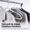 30Pcs White Plastic Hangers, Slim Non-Slip Coat Hangers with 360° Swivel Hook