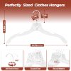 12 Pack Clear Plastic Hangers, Heavy Duty Non-Slip with 360° Swivel Hook