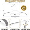 50Pcs Ultra-Slim Plastic Hangers 16.5in, 360° Swivel Non-Slip Heavy Duty Closet Hangers, White & Dark Gray