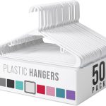 50 Pack White Plastic Clothes Hangers, Space Saving Closet Hangers