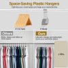 50Pcs Ultra-Slim Plastic Hangers 16.5in, 360° Swivel Non-Slip Heavy Duty Closet Hangers, White & Dark Gray