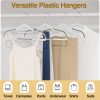 50Pcs Ultra-Slim Plastic Hangers 16.5in, 360° Swivel Non-Slip Heavy Duty Closet Hangers, White & Dark Gray