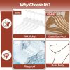 12 Pack Clear Plastic Hangers, Heavy Duty Non-Slip with 360° Swivel Hook